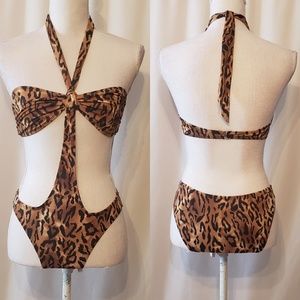 Animal print one piece swimsuit